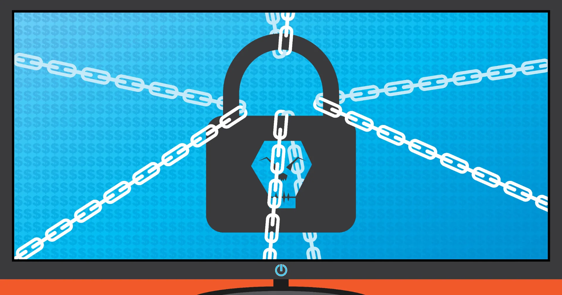 Illustratie van cyberbeveiliging en bescherming tegen ransomware-aanvallen voor kleine en middelgrote bedrijven.